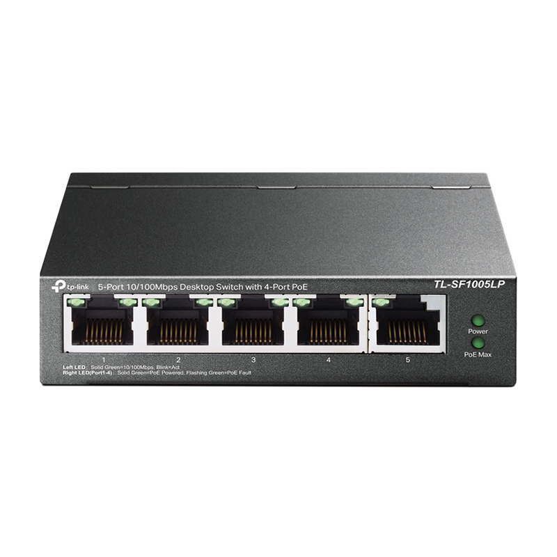 TP-Link 5 Port 10/100Mbps Desktop Switch with PoE - UN/3.40 (SF1005LP)