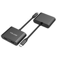 Display-Adapters-Volans-Aluminium-4K-USB-C-to-Dual-DisplayPort-Adapter-with-MST-Dual-Monitor-VL-UC2DP-S-2