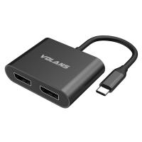 Display-Adapters-Volans-Aluminium-4K-USB-C-to-Dual-DisplayPort-Adapter-with-MST-Dual-Monitor-VL-UC2DP-S-7