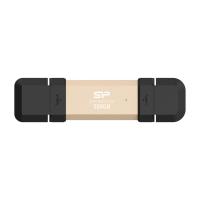 SP Silicon Power DS72 500GB Portable SSD - USB 3.2 Gen 2 Dual USB-C & USB-A - Up to 1050MB/s, Gold - SP500GBUC3S72V1G
