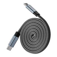 Generic 240w USB Type C to USB Type C Magnetic Flat Cable - Black 1m (CB-TC-1M-MAG-F-Black)