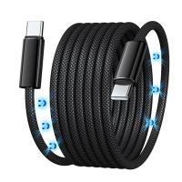 Generic 240w USB Type C to USB Type C Magnetic Round Cable - Black 1m (CB-TC-1M-MAG-Round)