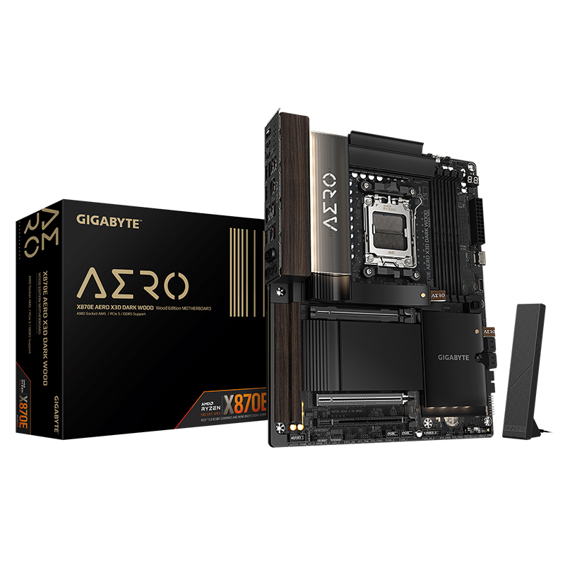Gigabyte X870E Aero X3D Dark Wood AM5 ATX Motherboard (X870E AERO X DK WOOD)