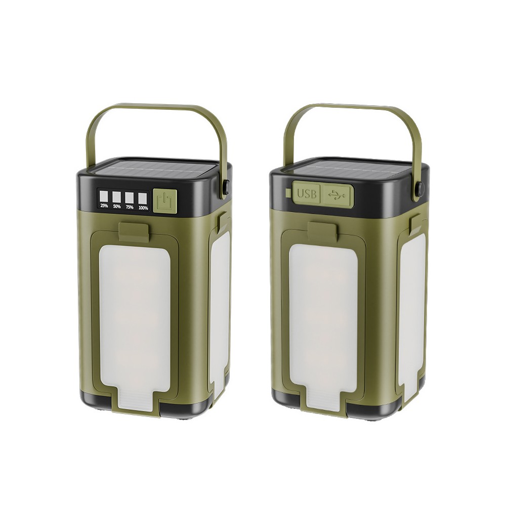 BDI Solar Camping Lantern with Power Bank IPX4 Waterproof Recharge via sunlight or USB cable