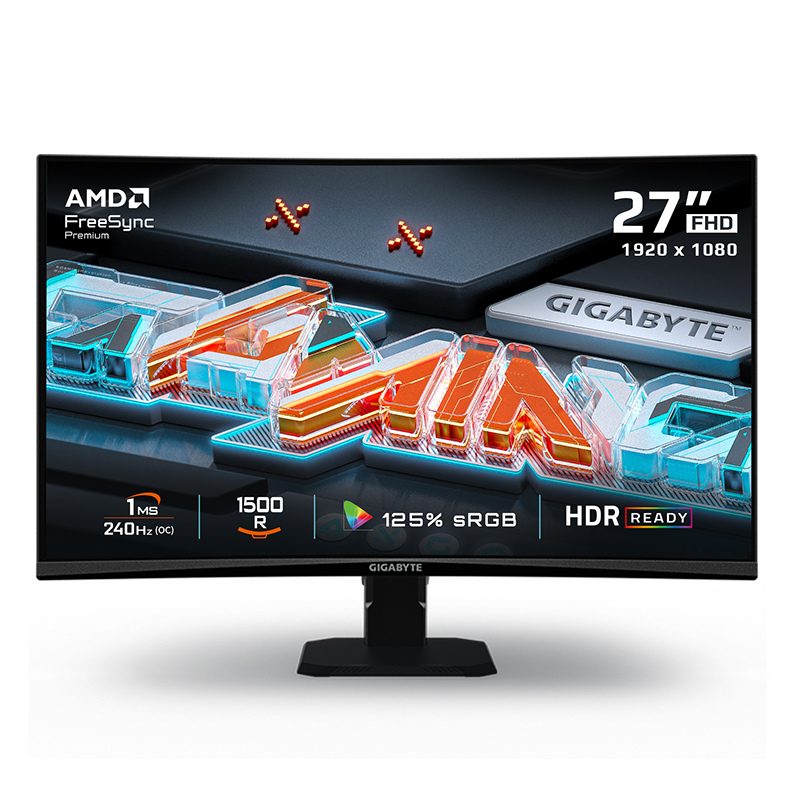 Gigabyte 27in FHD VA 240Hz Adaptive Sync Curved Gaming Monitor (GS27FC2) - OPENED BOX 94752