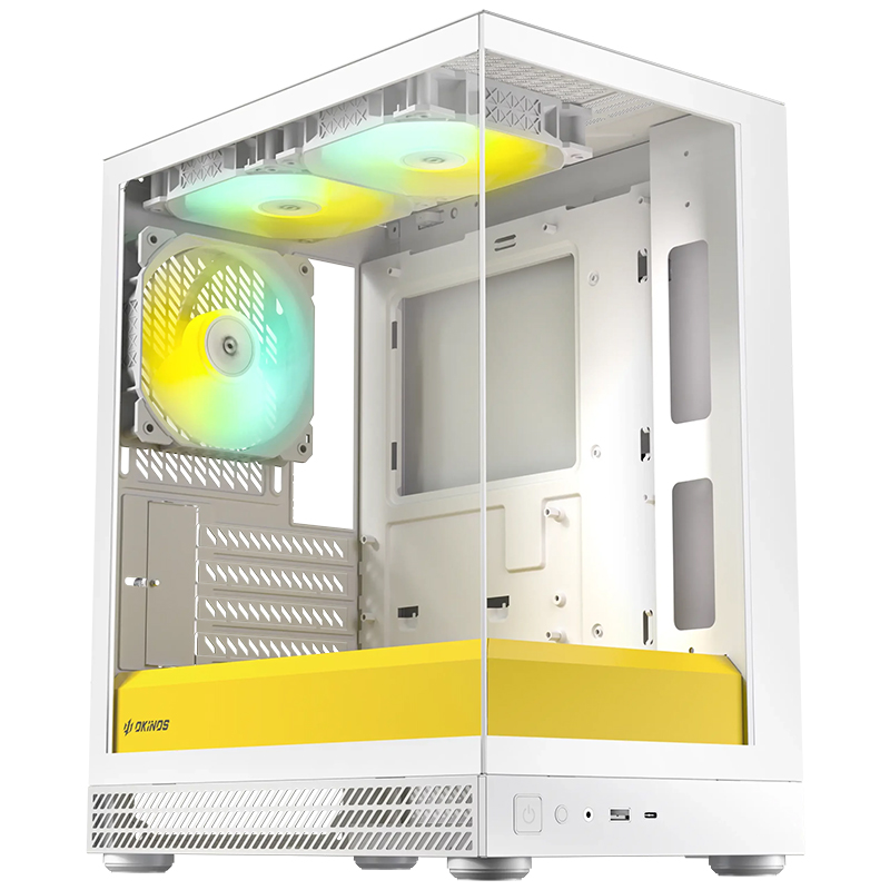 Okinos AQUA UNO Tempered Glass Mini Tower mATX Case - Yolk (AQUA UNO YOLK)