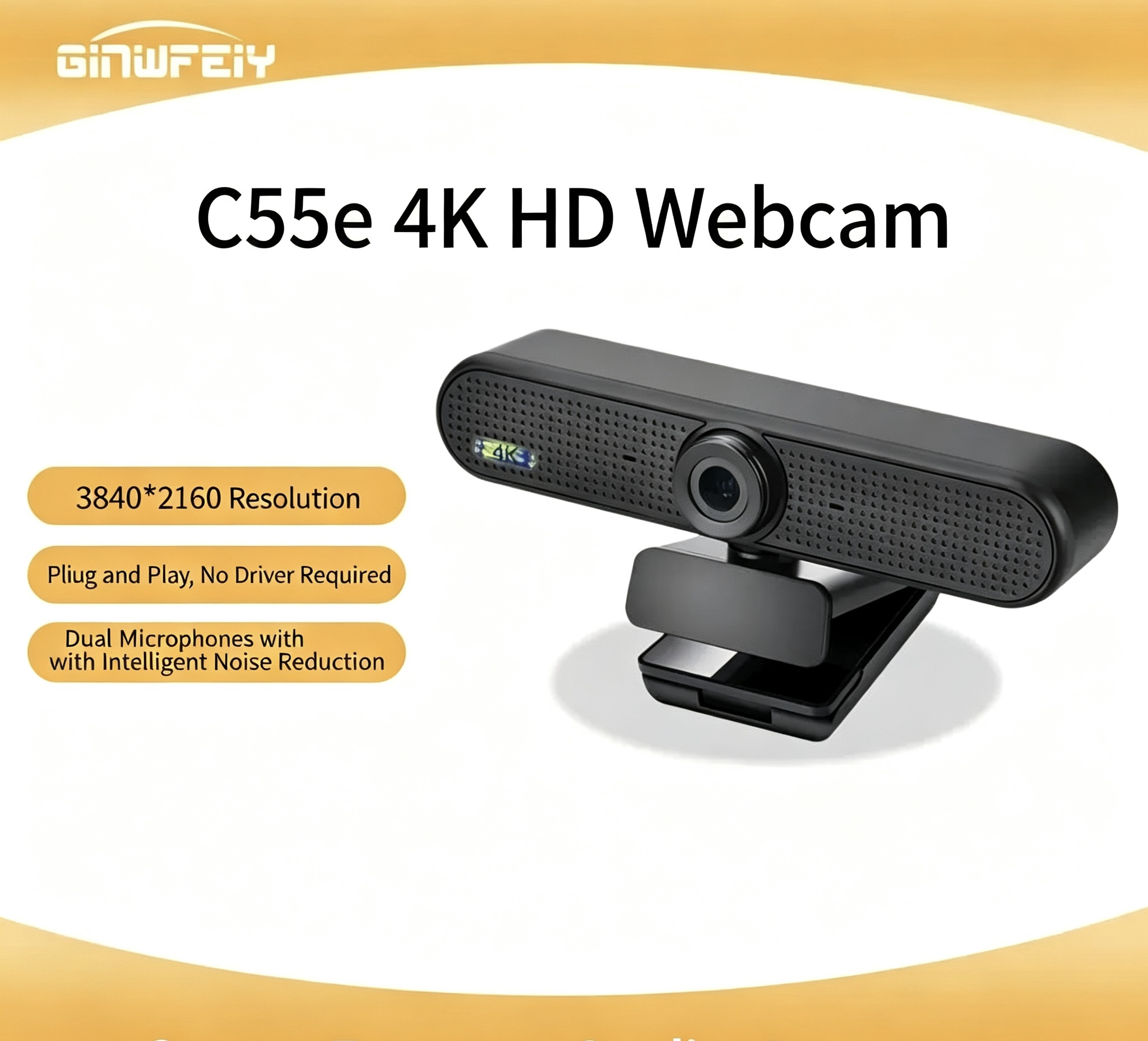 4K UHD USB Webcam for Desktop PC   HD Camera for Live Streaming  Online Classes & Video Conferencing