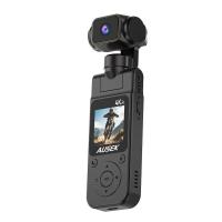 4K Handheld Pocket Vlog Camera, 180° Rotatable Lens 130° Wide Angle Outdoor Action Cam with 1.5" LCD Screen for Travel Cycling Recording