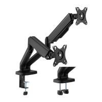 Brateck Cost Effective Spring-Assisted 17in-32in Dual Monitor Arm Black