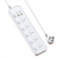 2M Individual Switched Surge Protected Power Board | 5 AC +2 USB-A+4 USB-C Wall Mount Power Strip, White Home Office Dorm Use | VELORICA