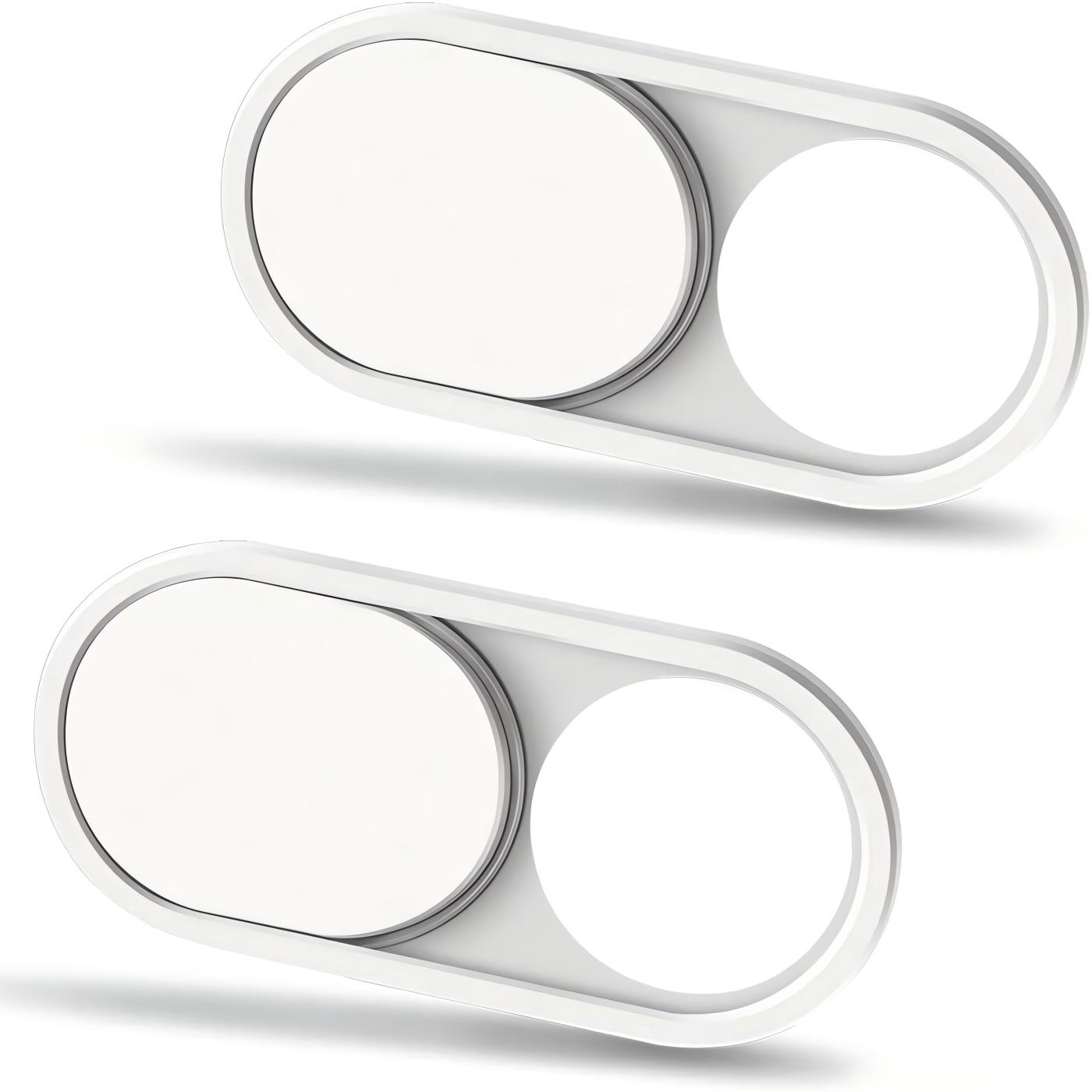 Metal Webcam Cover Slide, Ultra-Thin Camera Privacy Cover for Laptop, MacBook, Tablet, PC and Smartphone, Silver (2 Pack)