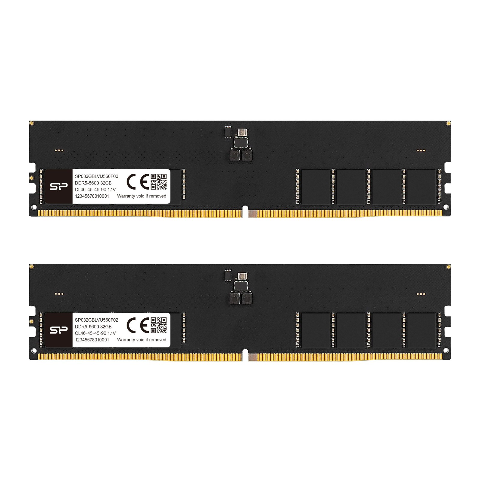 SP Silicon Power Upgrade 64GB (2x32GB) DDR5 Dual Rank 5600MT/s CL46 1.1V UDIMM Desktop PC Computer RAM Memory Module - SP064GBLVU560F22