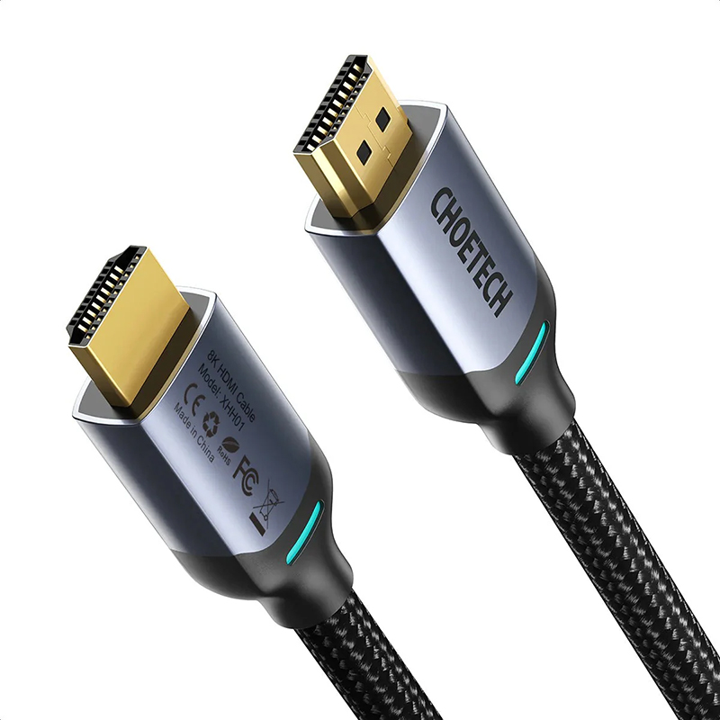 Choetech VisionLink 8K HDMI 2.1 High Speed HD Nylon Braided Cable Male to Male - 2m (CTXHH01BK)