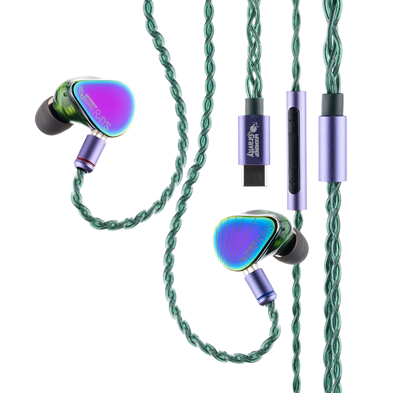 MOONDROP RAYS Hybrid Driver Wired USB-C Pro Gaming IEM In-Ear Monitor Headphones with Mic (MDRAYS)