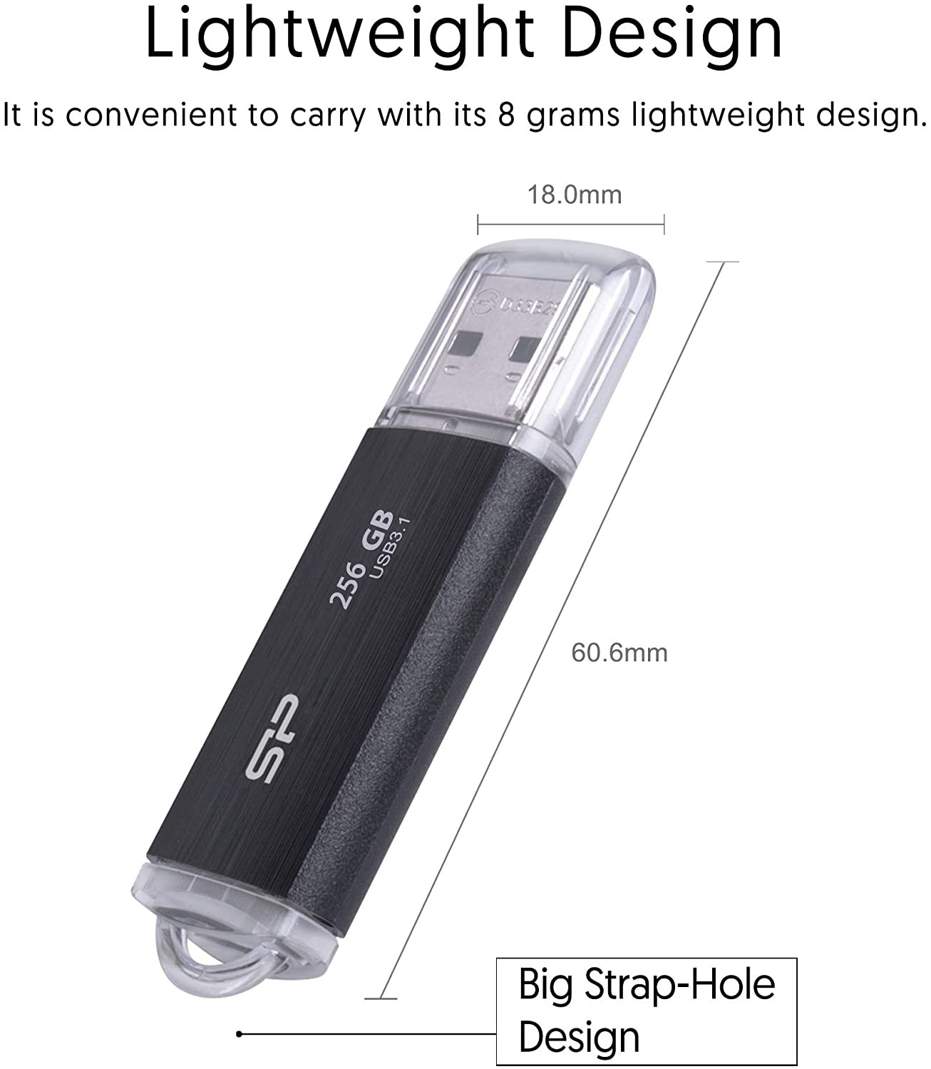 Silicon Power 64GB Blaze B02 USB 3.2 Gen 1 Flash Drive for Data Storage, Black - SP064GBUF3B02V1K