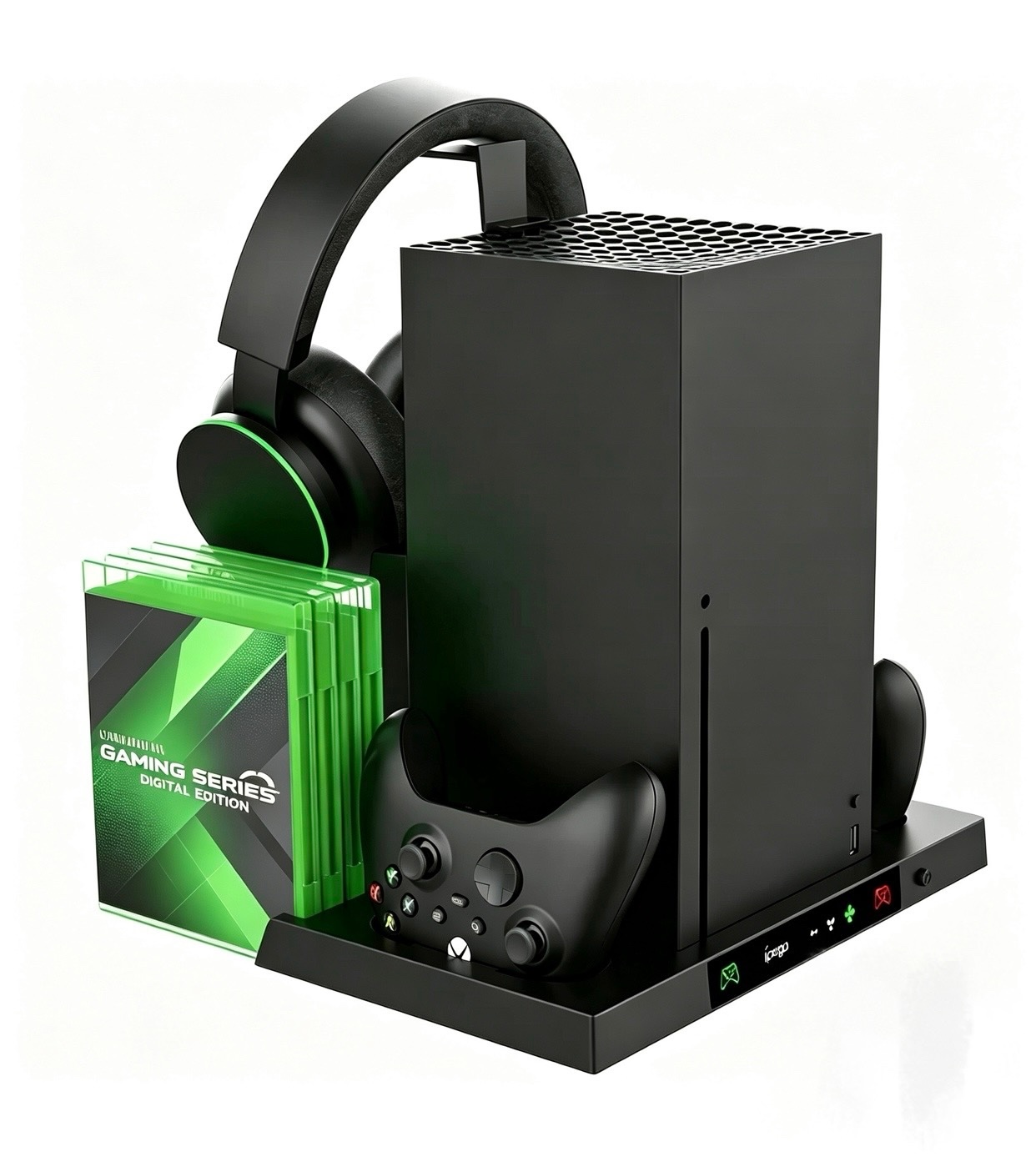 ipega RGB Cooling Charging Station for Game Console, with Controller Charger, Cooling Fan, Headset Hanger, Compatible with Next-Gen Series X