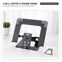 Laptop-Accessories-2-in-1-Foldable-Laptop-Stand-with-Phone-Holder-Ergonomic-Adjustable-Computer-Riser-for-Desk-Carbon-Steel-Desktop-Stand-for-10-15-6-Laptops-Black-23