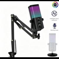 M7 cantilever stand model live broadcast microphone USB computer mobile phone recording RGB game microphone 