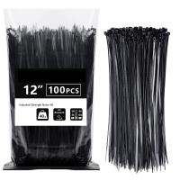Outdoor-Tools-12-Inch-Zip-Ties-Cable-Ties-Black-100-Pack-Heavy-Duty-Zip-Ties-40LB-UV-Resistant-Nylon-Wire-Ties-Self-Locking-Plastic-Cable-Ties-for-Electrical-Ga-7