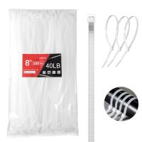 Outdoor-Tools-8-Inch-White-Zip-Ties-100-Pack-40lb-Tensile-Strength-Clear-Cable-Ties-UV-Resistant-Self-Locking-Nylon-Wire-Ties-for-Indoor-Outdoor-Use-Fence-Garag-2