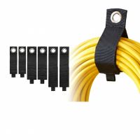 6-Pack Heavy-Duty Storage Straps, Assorted Sizes, Reusable Hook & Loop Cable Organizers with Grommet for Extension Cords, Hoses, Ropes, Garage & Works