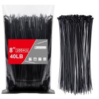 Outdoor-Toys-Zip-Ties-8-inch-100-Pack-40lbs-Tensile-Strength-Black-Cable-Ties-Wire-Ties-For-Indoor-and-Outdoor-Use-Heavy-Duty-Cable-Wire-Ties-With-Self-Locki-1