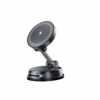 Wireless Charging Magnetic Car Phone Mount, Vacuum Suction 360° Rotatable Foldable Multi-functional Universal Phone Holder for Indoor & Outdoor Use