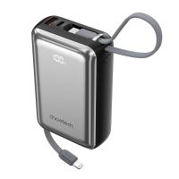 Choetech PowerLeap 20000mAh 45W Power Bank with USB-C and Lightning Cables - Silver Black (CTB836BK)