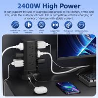 Powerboards-and-Adapters-17-in-1-Surge-Protected-Tower-Power-Board-3M-Extension-Cord-Individual-Switches-12-AC-Outlets-USB-Ports-2400W-Power-Strip-for-Home-Office-Dorm-4