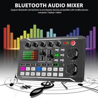 F99MAX Bluetooth Live Sound Card Mixer  USB Podcast Audio Interface for Phone PC Streaming Karaoke