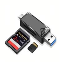 USB 3.0 A/C SD & micro SD Card Reader, Dual Connector Memory Card Reader for Phone/Tablet/Laptop