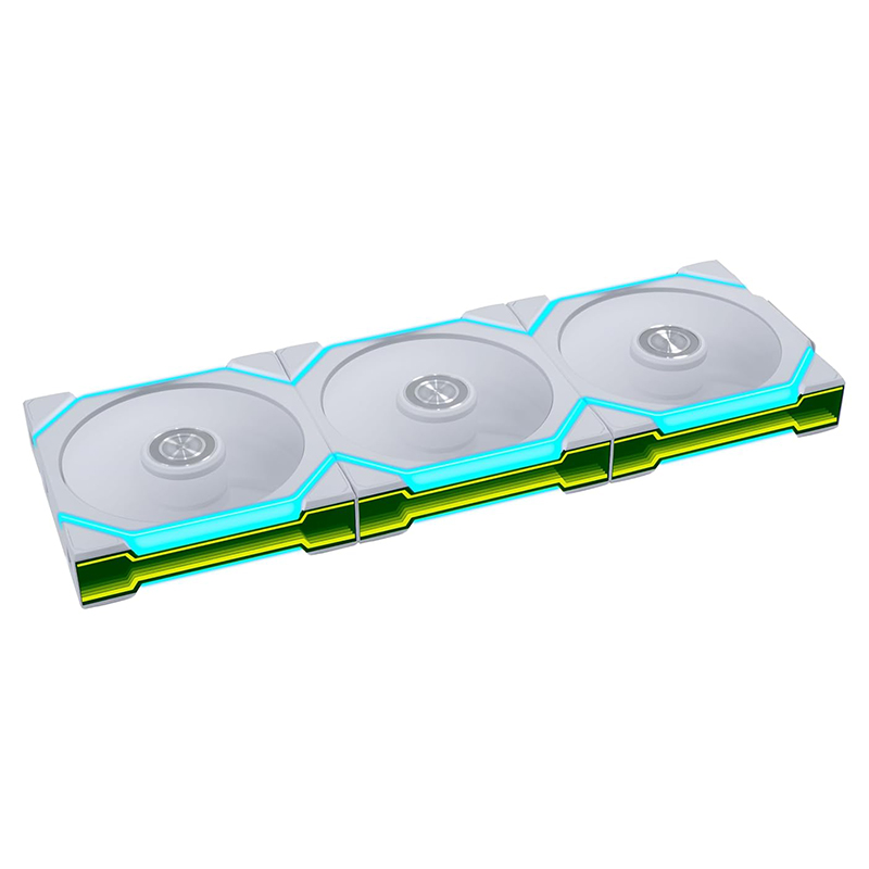 Lian Li Uni Fan SL Flex 120mm Reverse Blade ARGB White Fan - 3 Pack(12RSL1F3W)