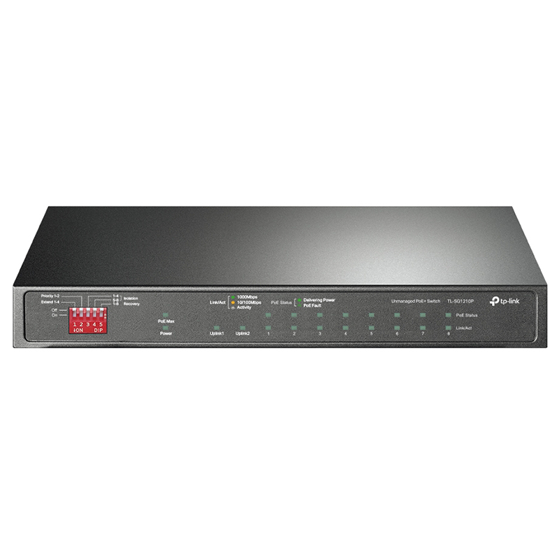 TP-Link 10 Port Gigabit Unmanaged Desktop Switch with 8-Port PoE+ - UN/4.4 (TL-SG1210P UN/4.4)