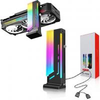 Adjustable ARGB GPU Support Bracket, Magnetic Graphics Card Holder, 5V 3Pin ARGB Sync GPU Support Stand Anti-Sag for PC Gaming Case, Black| Augearix