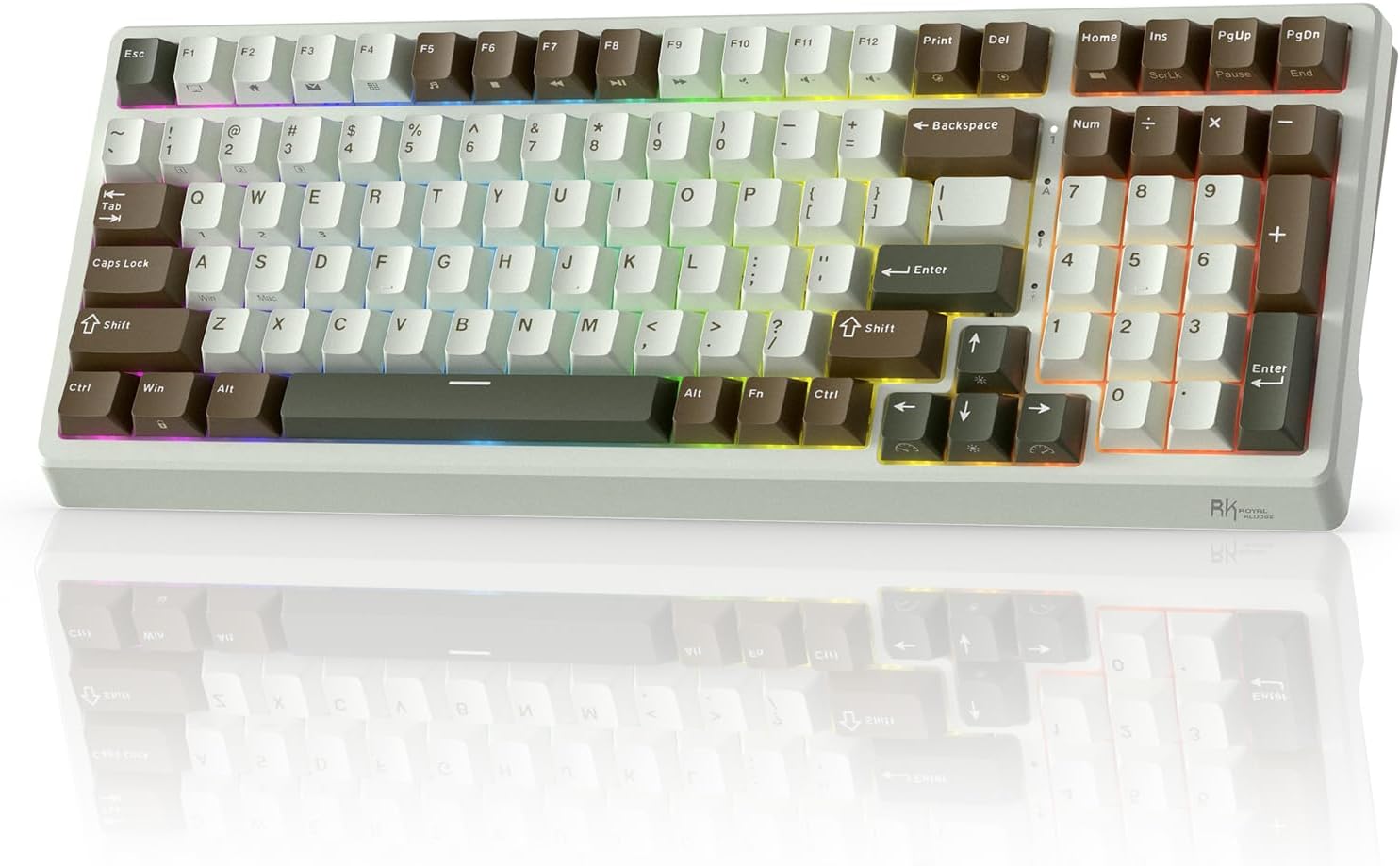 RK ROYAL KLUDGE F99 Wireless Mechanical Keyboard Numper Pad, Tri-Mode Hot Swappable 100 Keys Gaming Keyboard BT/2.4G/USB-C, Pro Software, Palm Green