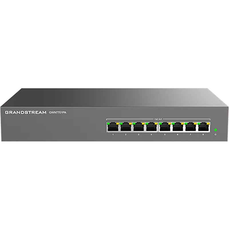 Grandstream GWN 8 Port Gigabit + 8 Port PoE Unmanaged Network Switches - Metal Enclosure (GWN7701PA)