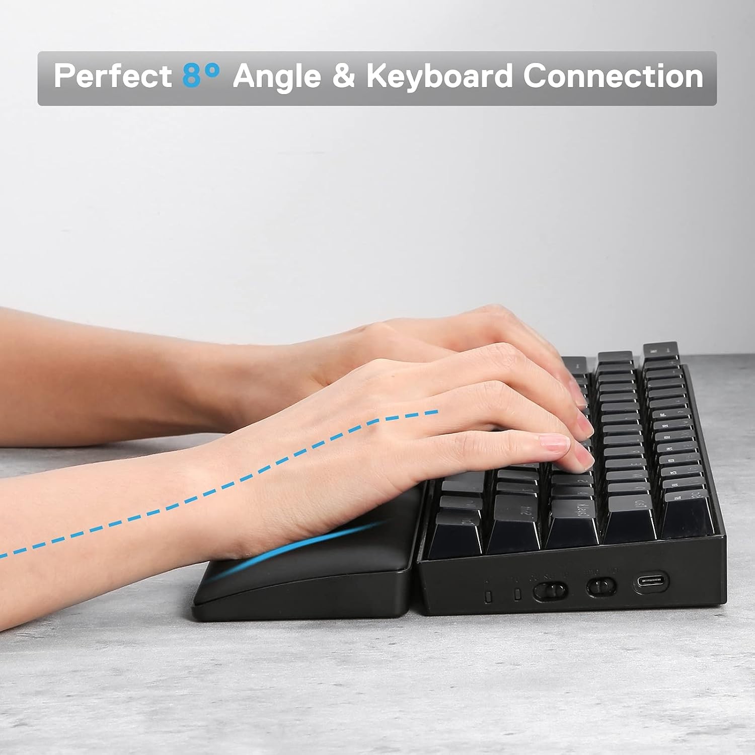 Redragon P035 Meteor S Computer Keyboard Wrist Rest Pad, 60% 61 Keys Compact Size 11.38 x 2.87 in, 0.78 inch (20mm) Height, Black