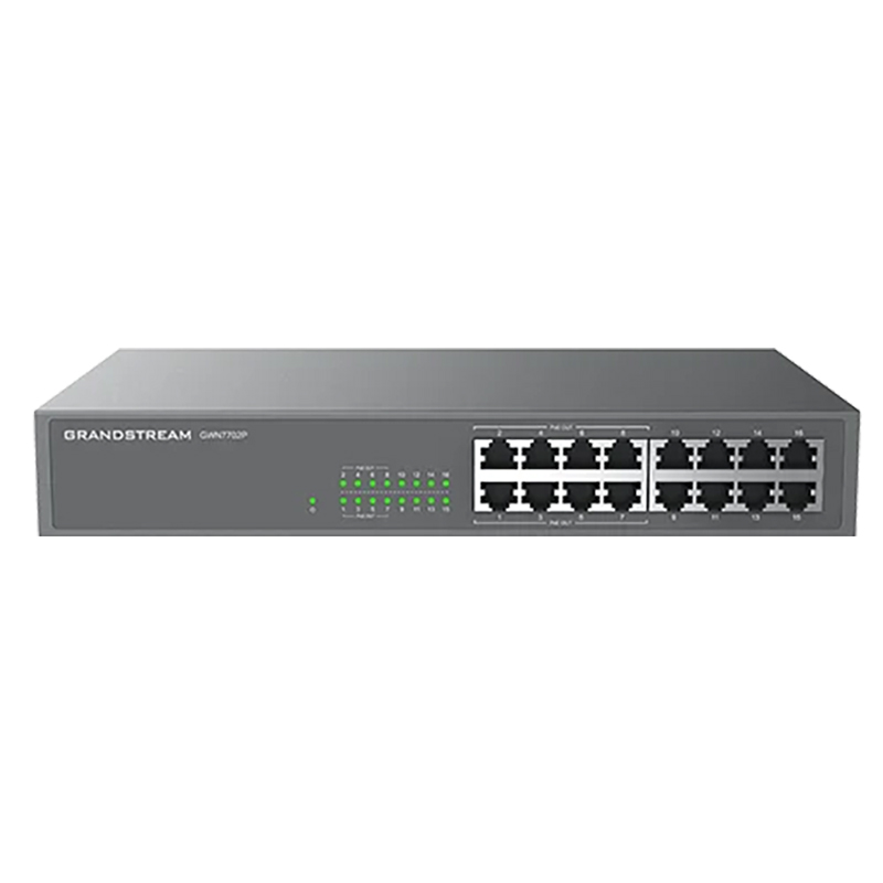 Grandstream GWN 16 Port Gigabit + 8 Port PoE 32Gbps Unmanaged Switch (GWN7702P)