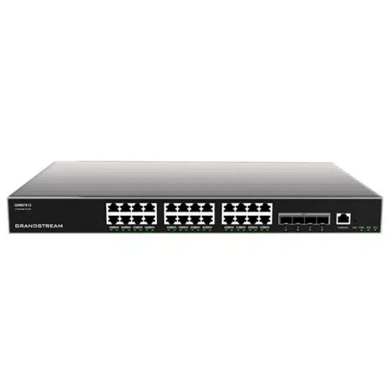 Grandstream GWN 24 Port Gigabit Ethernet + 4 Port 10G SFP+ Enterprise Layer 3 Managed Network Switch (GWN7813)