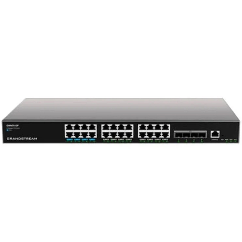 Grandstream GWN 24 Port Gigabit Ethernet + 4 Port 10G SFP+ Enterprise Layer 3 Managed PoE Network Switch (GWN7813P)