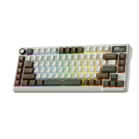 RK ROYAL KLUDGE L75 Gasket Mount Mechanical Knob/Macro Keys & Touchable Nameplate, Tri-Mode 75% TKL Wireless Hot Swappable Keyboard,Palm Green