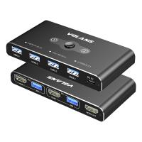 Volans Dual HDMI 2.0 (4K@60Hz) KVM Switch with 4 x USB 3.0 Hub (VL-KVM3)