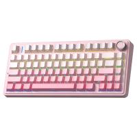 AULA F75 Tri-Mode RGB 75% Gasket Wireless Mechanical Keyboard - Pink Side Printed Keycaps (F75-GP-D)