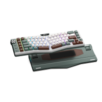RK ROYAL KLUDGE A72 Alice Ergonomic Wireless Mechanical Keyboard w/Knob/Macro Keys/Touchable Nameplate, Tri-Mode 68% 72-Key Gasket Keyboard
