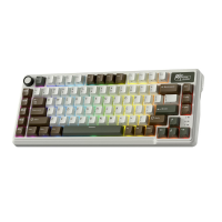 RK ROYAL KLUDGE Mechanical Keyboard L75, RGB, 2.4Ghz/BT/Wired, Beige Switch, Palm Green