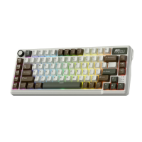 RK ROYAL KLUDGE Mechanical Keyboard L75, RGB, 2.4Ghz/BT/Wired, Cream Switch, Palm Green