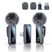 Dual Wireless Lavalier Mic, AI Noise Cancelling Lapel Microphone for iPhone Android USB-C, Plug & Play Vlogging Live Stream Mic | Augearix