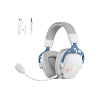 RK ROYAL KLUDGE HG103 Wireless Gaming Headset for PS5/4, Xbox, PC, Switch, BT5.3/2.4G/3.5mm Wired RGB Over Ear Headphones with Noise Canceling Mic