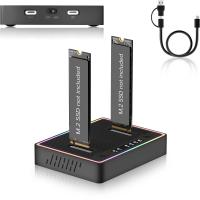 Dual Bay M.2 SSD Offline Cloner, 20Gbps PCIe Gen4 NVMe & SATA Duplicator, USB-C Tool-Free M.2 Docking Station for 2230-22110 SSD | Augearix，