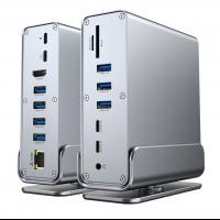 15-in-1 USB-C Dock | 4K@60Hz Display, Gigabit LAN, 100W PD, USB3.2, SD/TF & Audio|Augearix